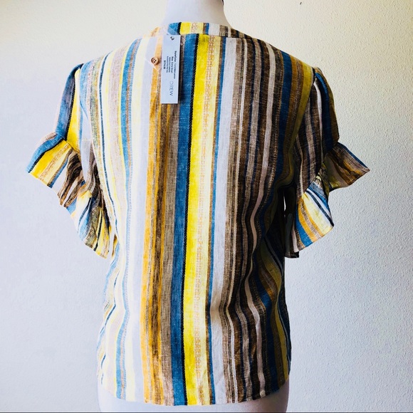 DREW Beverly Flutter Sleeve Lemon Top - Picture 6 of 8